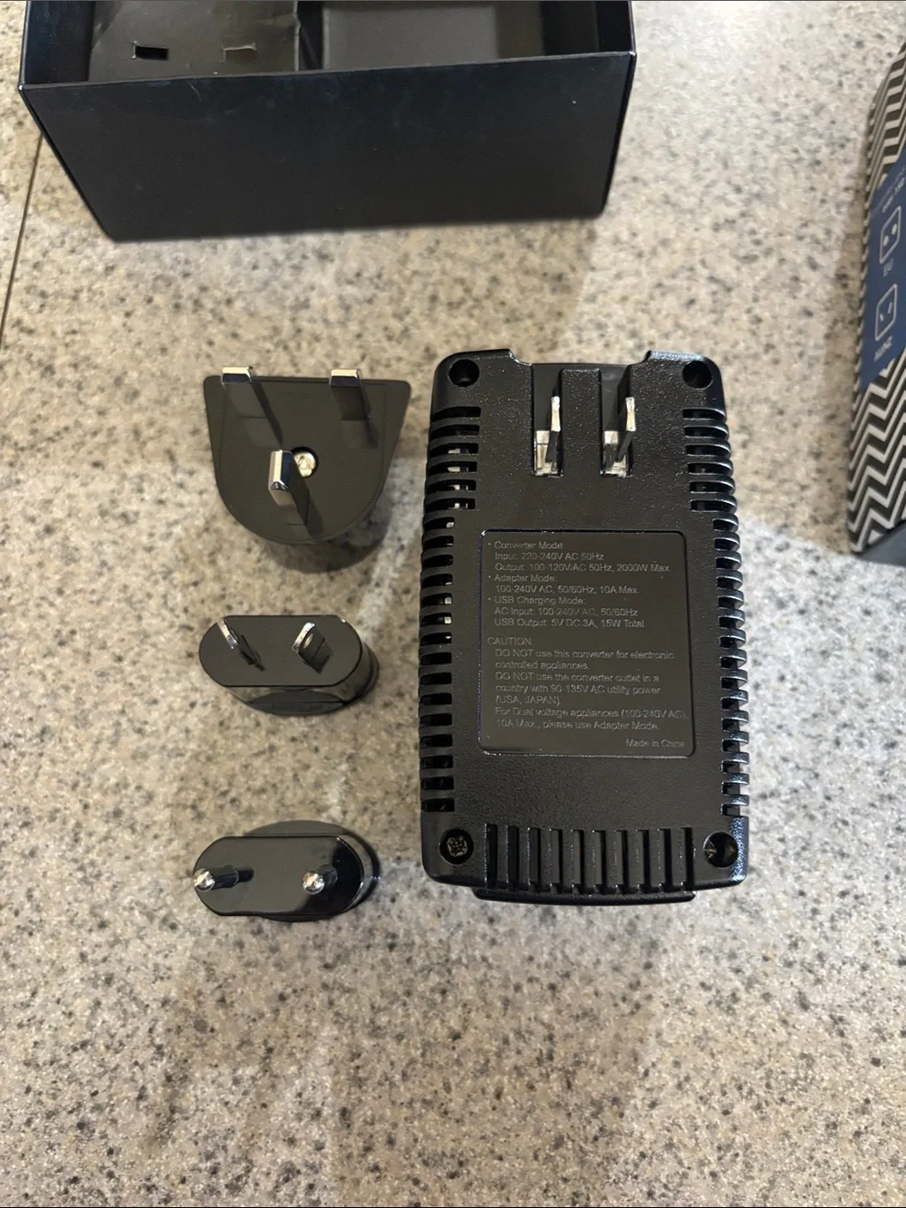 C11s Black Travel Voltage Converter with USB & Type-C Ports